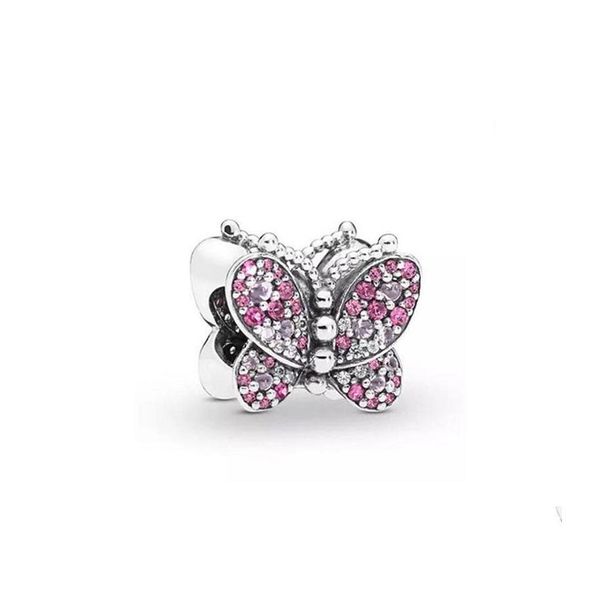 Charms 100 925 Sterling Sier Rose Pave Papillon Bracelet Mode Femmes De Mariage De Fiançailles Bijoux Accessoires 2194 T2 Drop Livraison Dhhi7