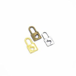 Charms 1000 PCS /Lot Lock Pendant 2 Sided Hanglock met hartuitgesneden 16x8mm 4 kleuren voor Option Drop levering 202 DHD81