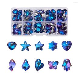 Ciondoli 100 pz/scatola pendenti con strass in vetro forme miste per creazione di gioielli bracciale fai da te collana orecchini accessori decor