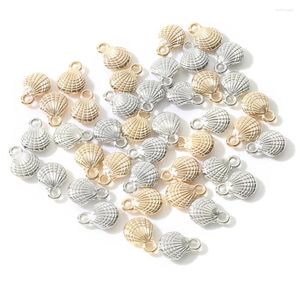 Charmes 100pcs Gold Silver Color CCB PENDANT CHARM Shell Forme Plastique pour les bijoux de bricolage