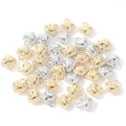 Charms 100 Stuks Goud Zilver Kleur CCB Plastic Hanger Charm Hart Voor Mode Ketting Armband Sieraden Maken DIY Accessoire