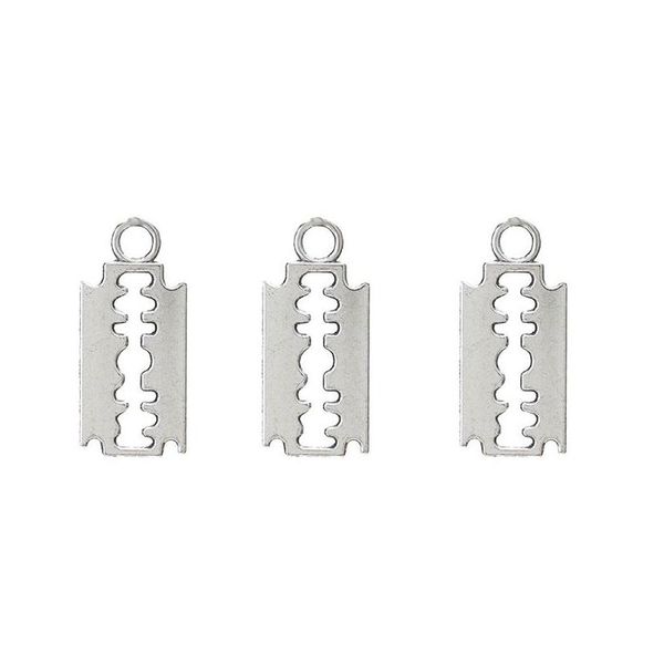 Charms 100Pcs / Lot Alliage Sier Lame De Rasoir Bracelet Collier Ras Du Cou Pendentif Pour La Fabrication De Bijoux Artisanat À La Main 24X11Mm Drop Delivery Fi Dh2Za