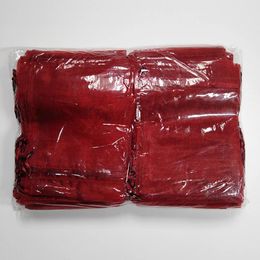 Charmes 100 pcs/lot vin rouge Organza sacs bijoux cadeau emballage sacs de mariage faveur cadeau sac pochettes 7x9 9x12 10x15 13x18 15x20 cm