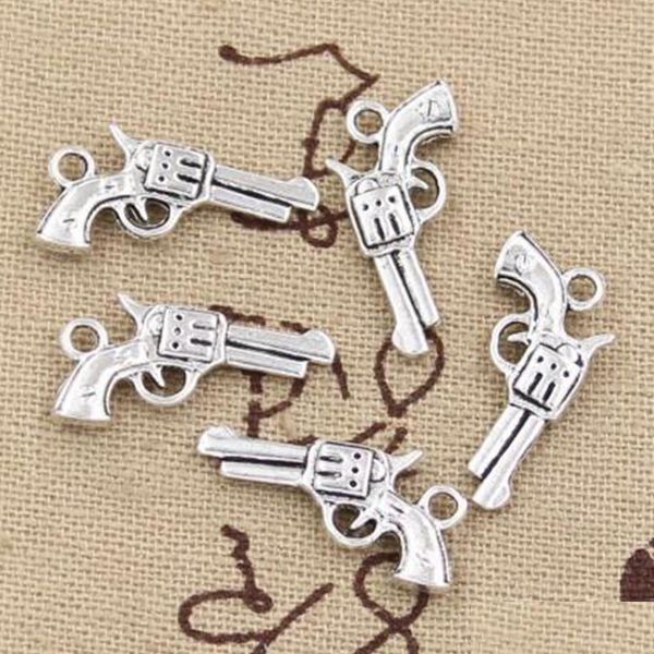 Charms 100Pcs Pistolet Gun Charms 22X12Mm Pour Faire Des Pendentifs Antiques Vintage Tibétain Sier Couleur Bricolage Artisanat Bijoux Drop Delivery 2022 Dhjff