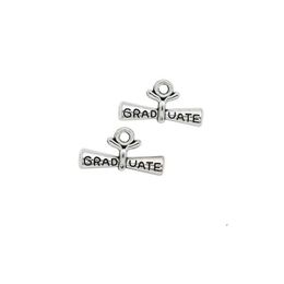 Charms 100 Stuks Vintage Sier Zinklegering Graduate Charms Ketting Hanger Voor Sieraden Maken 10X21Mm Sieraden Sieraden bevindingen Componenten Dhepr