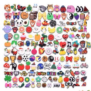 Charms 100Pcs Whole Mix Cartoon Chaussures Charms Sile Doux Animal Chat Lapin Trou Pantoufle Accessoires Pour Enfants Cadeaux Croc Dr Seashellshop Dhvsd