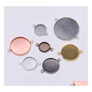 Charms 1020pcs/Lot 1025mm Cabochon Tray -bezels Bracelet Des Accessoires Blanco hanger Setting Basis voor sieraden Druppel levering Dhipz