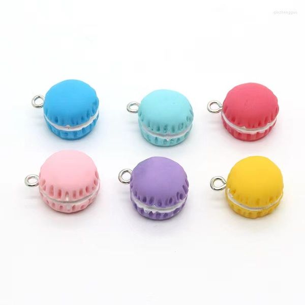 Breloques 10 pièces 12 15mm 3D Simulation Macaron Miniature Figurine résine artisanat pendentif pour boucles d'oreilles fabrication de bijoux bricolage accessoires