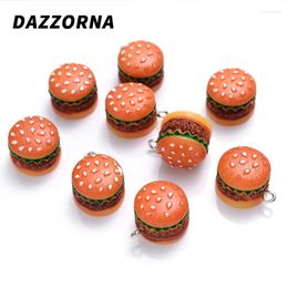 Charms 10 Stuks 12x16mm Simulatie Hamburger Hars Hanger Voor Armband Oorbel Ketting Sleutelhanger Sieraden Maken DIY Bevindingen