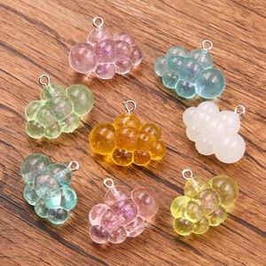 Charms 10pcs 22 26 mm 8 Color brillant Résine de nuages irréguliers Pendant bulle colorée pour la fabrication de bijoux de bricolage de boucle d'oreille