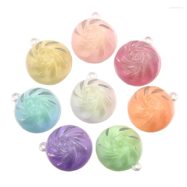 Breloques 10 pièces 25 29mm 8 couleurs, veilleuse en gros, chignon farci à la vapeur, résine alimentaire pour boucles d'oreilles, porte-clés 3D Kawaii, fabrication de bijoux