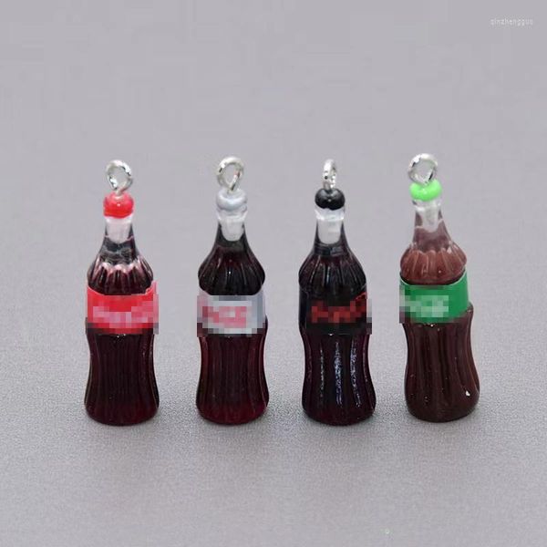 Charmes 10pcs 9 36 mm 3D Simulation coke miniature figurine résine artisanat Pendant pour boucles d'oreilles bijoux faisant des accessoires de bricolage