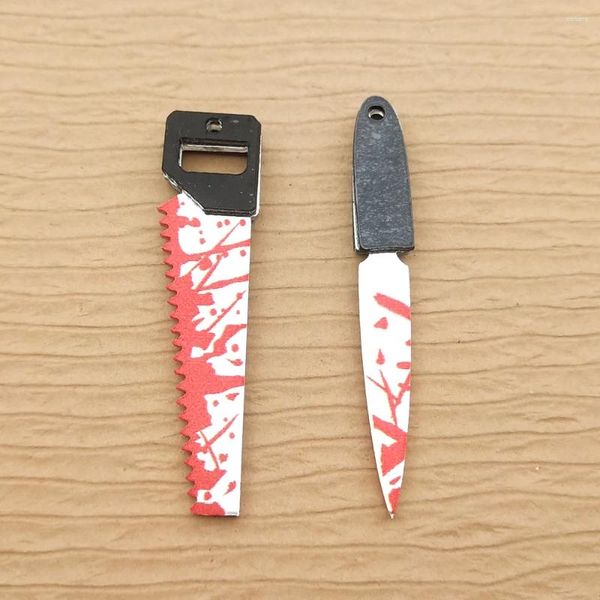 Ciondoli 10 pz Coltello Sangue Acrilico Sega Fascino per Creazione di Gioielli Forniture Orecchino Collana con Ciondolo Accessori Artigianali Fai da Te Materiali