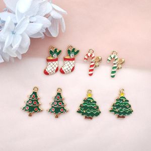 Charms 10 stuks legering bedel cartoon kerst serie oorbel hanger DIY sleutelhanger armband sieraden accessoires emaille