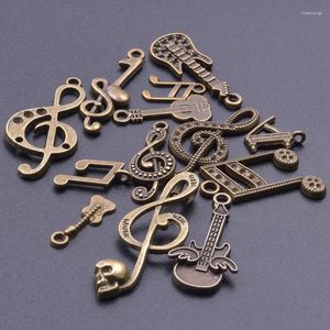Charms 10 stuks legering sieraden accessoires instrumentale muziek symbolen gitaar charme hanger dames diy kettingen oorbellen handgemaakte maken