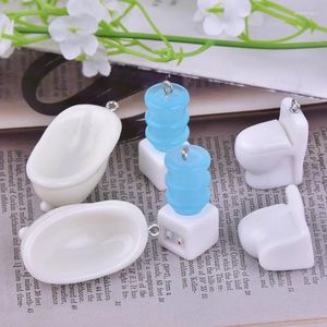 Breloques 10 pièces distributeur d'eau de baignoire pendentif en résine de toilette pour bricolage boucle d'oreille porte-clés sac Bracelet fabrication de bijoux