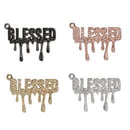 Charms 10pcs Blessd Letter Charms for Bracelet Bangle Bijoux Making DIY Accessoires en gros LTC0289-LTC0292 231113