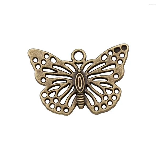 Encantos 10 Uds mariposa 29x20mm accesorios de Color bronce antiguo para joyería llavero Diy