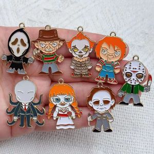 Charmes 10 pièces charme de bande dessinée cadeaux de fête d'halloween belle bande dessinée fantôme boucle d'oreille pendentif bricolage porte-clés Bracelet pendentif bijoux accessoires 230826