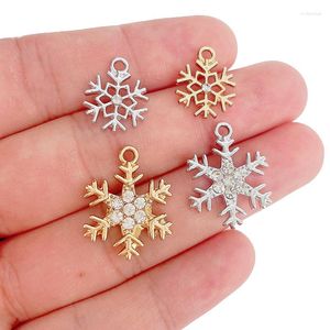 Breloques 10 pièces cristal Zircon flocon de neige brillant strass pendentif bijoux à bricoler soi-même faisant cadeau de noël Bracelet collier boucle d'oreille téléphone