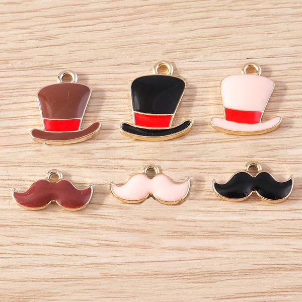 Charms 10pcs mignon barbe émail chapeau magique pendentifs pour la fabrication de bijoux boucles d'oreilles collier bracelet bricolage artisanat accessoires