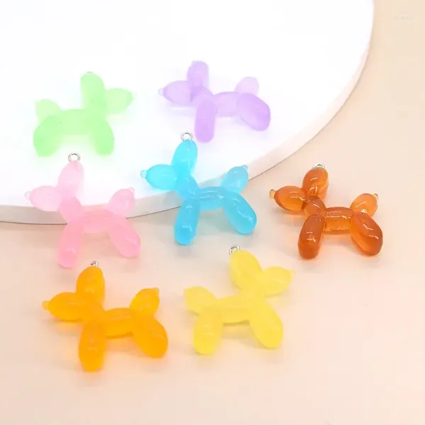 Charms 10pcs mignon Balon Balon Animal Dog Resin Kawaii Oreilleur Mentille Pendard Résultats du pendentif bricolage pour la fabrication de bijoux