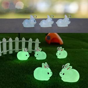 Charmes 10 pièces mignon lumineux gros lapin résine charme pour bricolage fabrication de bijoux boucle d'oreille porte-clés accessoires résultats fournitures en vrac en gros