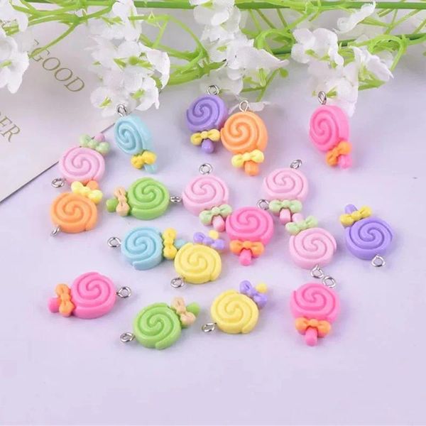 Charmes 10 pièces mignon à la mode sucette résine pendentif boucle d'oreille pour collier porte-clés sac bijoux à bricoler soi-même faisant des fournitures artisanales