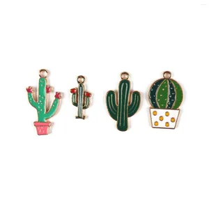 Breloques 10 pièces plante du désert Cactus alliage breloque collier pendentifs en pot bijoux artisanat en gros