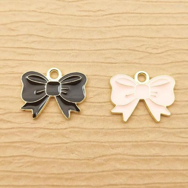 Dijes 10 Uds. De abalorios de lazo esmaltados para fabricación de joyas, pendientes de Metal, colgante, collar, pulsera, accesorios, suministros para manualidades Diy, materiales