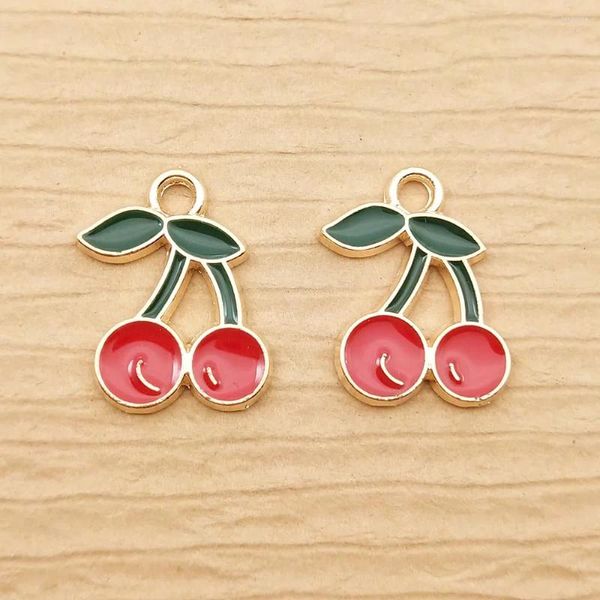 Breloques en forme de fleur de cerisier en émail, 10 pièces, pour la fabrication de bijoux, fournitures artisanales, boucles d'oreilles, pendentif, Bracelet, collier, bricolage