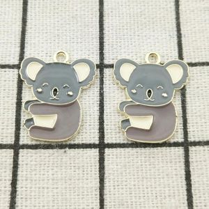 Charmes 10 pièces émail Koala charme bijoux accessoires boucle d'oreille pendentif Bracelet collier en alliage de Zinc bricolage trouver 18x22mm