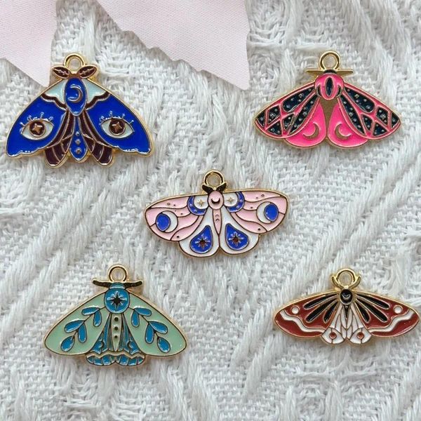 Charmes 10 pièces émail lune étoile papillon papillon boucles d'oreilles breloques Bracelet téléphone portable pendentif accessoires bijoux à bricoler soi-même Production artisanale