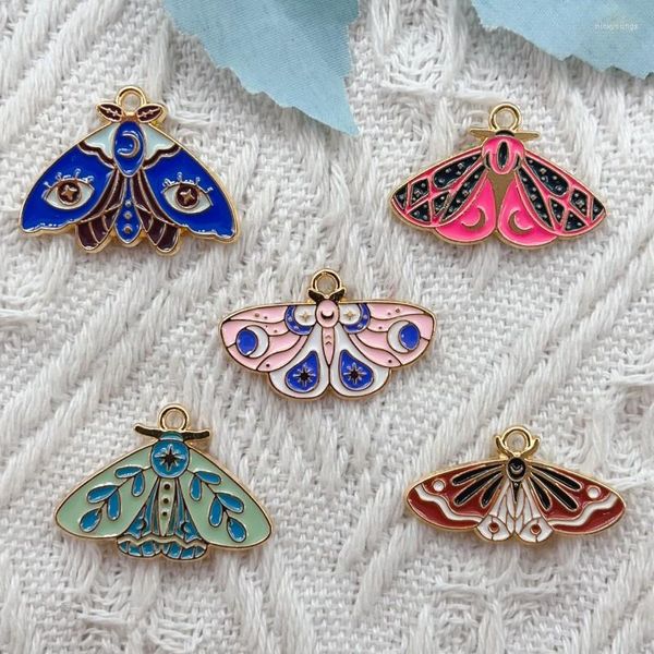 Charmes 10 pièces émail lune étoile papillon papillon boucles d'oreilles breloques Bracelet téléphone chaîne pendentif accessoires bricolage fabrication de bijoux