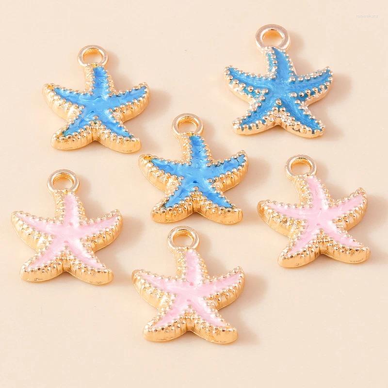 Charms 10pcs Enamel Starfish Pendants For DIY Jewelry Making Accessories Handmade Crafting Earrings Necklaces