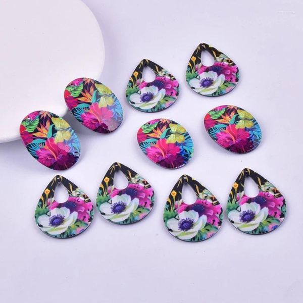 Charms 10pcs Fleur de gouttelettes à eau géométrique à la mode