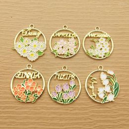 Charms 10 stcs Flower Daisy Charm voor sieraden maken email ketting hanger Diy Craft Supplies Keychain Earring Metal Accessoires
