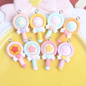 Charms 10Pcs Glossy Cute Star Magic Stick Resin For Jewelry Making Girl Earrings Necklace Pendant Decor DIY Keychain Accessories
