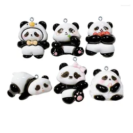 Charms 10 stks kawaii bloemfruit panda hars voor sieraden maken earring ketting armband DIY hangers accessoires Home Decor