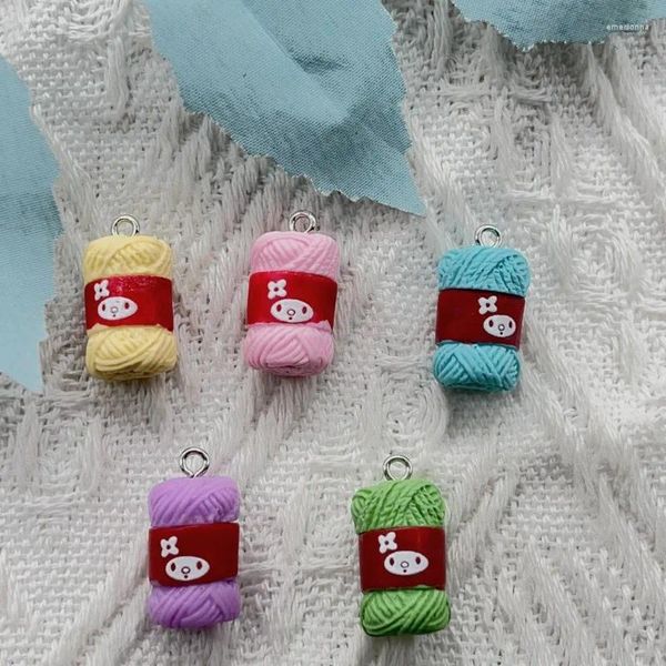 Charmes 10pcs kawaii mini tricot-tricot anime anime mignon résine boucle de boucle de trousque bracelet découvertes de pendentif bricolage pour la fabrication de bijoux