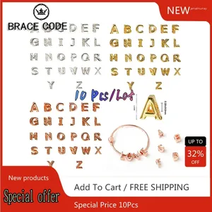 Charms 10pcs / lot 26 lettres bricolage Bracelet Bracelet ACCESSOIRES PERGES ANGLAIS CAPITAL A-Z Cadeaux pour enfants en gros