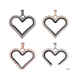 Charms 10pcs / lot 4 couleurs pendentif de médaillon flottant en verre de forme de coeur magnétique pour la chaîne de collier faisant 35 E3 Drop Livraison Bijoux Fi Dhfye