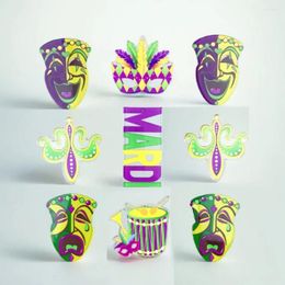 Charms 10 stks/partij Acryl Mardi Gras Charm Hanger Voor Oorbel Armband Sleutelhanger Diy Sieraden Maken Vinden Acessory