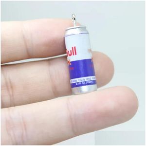 Charmes 10pcs / lot de boisson charme 3D Energy Can Bottle Pendentif For Keychain Bricking Brings Bijoux Making Finddings Accesories Drop Livrot Dhgay