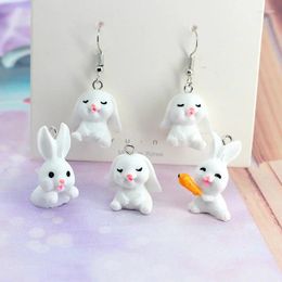 Charms 10 stks/partij Kawaii Ambachten Kleine Hars Schattige Dieren Hanger Voor Oorbel Sleutelhanger DIY Sieraden Maken