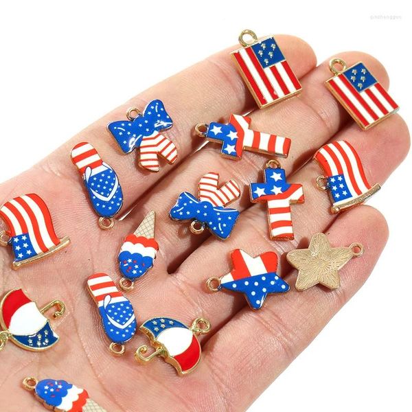 Charmes 10 pcs/lot Mixte Drapeau Américain Croix Pantoufle Pendentif DIY Boucles D'oreilles Bracelet Pour La Fabrication De Bijoux Résultats