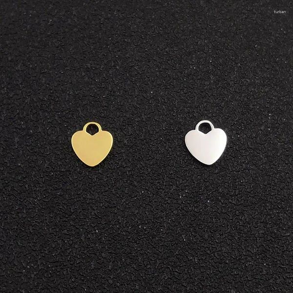 Ciondoli 10 pz/lotto Ciondolo per lucidatura manuale a cuore in acciaio inossidabile per creazione di gioielli fai da te Dimensioni del foro 2.2mm