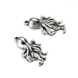 Encantos 10 unids/lote colgante de pulpo de aleación de Metal Vintage para accesorios de fabricación de joyería Diy