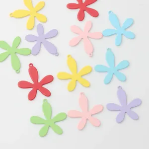 Charms 10 stks/partij Zinklegering Kleurrijke Spray Paint Bloemen Voor DIY Kettingen Oorbellen Sieraden Maken Accessoires