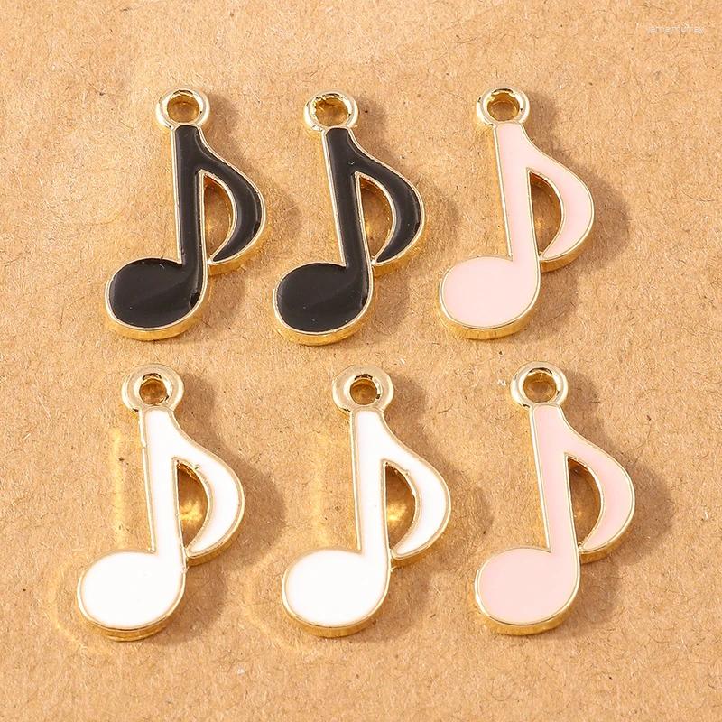 Charms 10pcs schöne Emaille Music Notizen Anhänger für Schmuck Erstellen Ohrringe Halskette DIY Armband Bastelmittelzubehör
